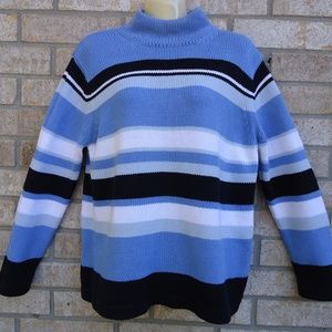 SIZE 10. MARKS & SPENSER striped long sleeve knit sweater.